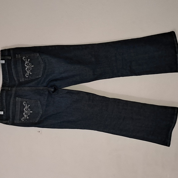 Ann Taylor Women's Size 10 Modern Fit Wide Leg, Embroidered Pocket Jeans - Picture 2 of 8